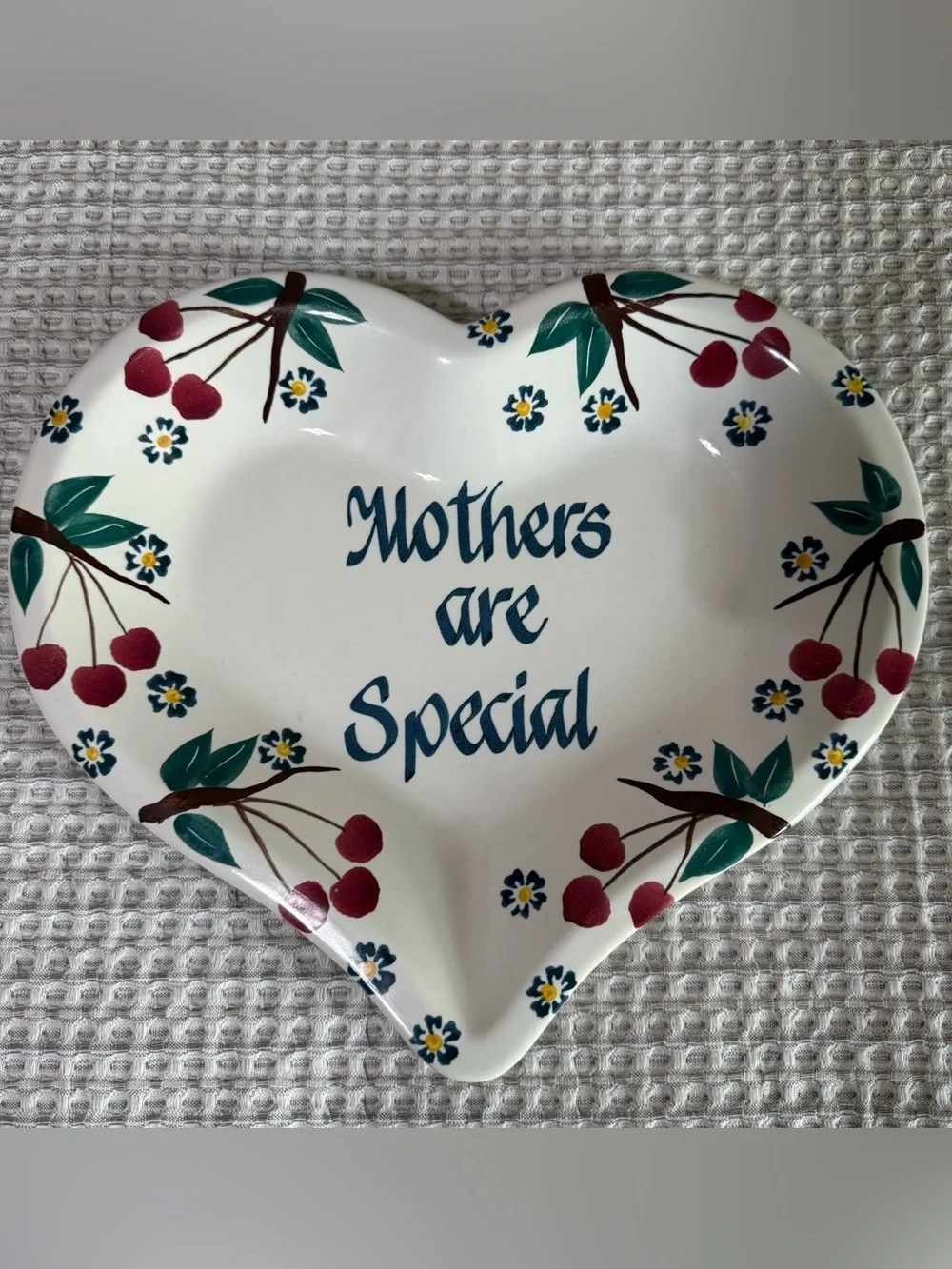Chaparral Pottery USA Heart 12 x 10 Baking Dish Mothers Are Special Floral Vtg